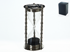 Часы песочные d=8см. h=16,5см. (на 4минуты) (металл-никель, стекло) (подарочная упаковка) (28684)