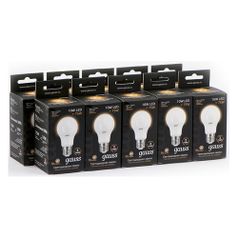 Упаковка ламп LED GAUSS E27, шар, 10Вт, 3000К, белый теплый, A60, 10 шт. [102502110] (1509948)