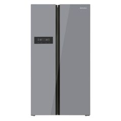 Холодильник SHIVAKI SBS-574DNFGS, двухкамерный, серебристое стекло (1141850)