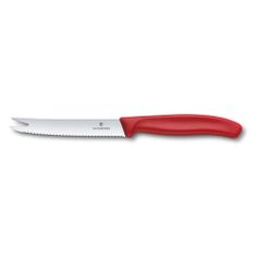 Нож кухонный Victorinox Swiss Classic (6.7861) стальной для сыра лезв.110мм серрейт. заточка красный (1384627)