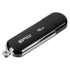 Флешка USB Silicon Power Luxmini 322 16ГБ, USB2.0, черный [sp016gbuf2322v1k] (605215)