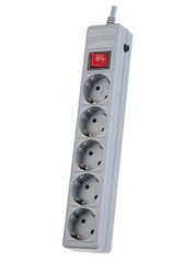 Сетевой фильтр Perfeo Power Plus 5 Sockets 1.8m Grey PF-PP-5/1.8-G (652794)