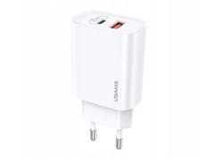 Зарядное устройство Usams US-CC121 USB QC3.0 20W Fast Charger White CC121TC01 (858750)