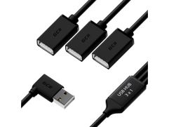 Хаб USB GCR AM - 3xAF 0.35m Black GCR-51545 (866997)