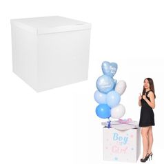 Коробка сюрприз для воздушных шаров с наполнением 60*60*60 см  мальчик или девочка (250056457)