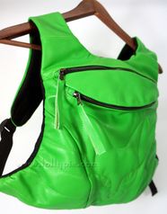 Салатовый кожаный рюкзак женский