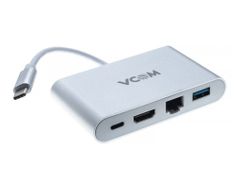 Док-станция Vcom USB 3.1 Type-C M - HDMI / USB 3.0 / RJ45 / PD CU455 (793868)