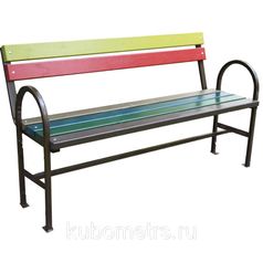 Садовые скамейки со спинкой цветная 2м от производителя (396731834)