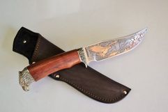 Нож Амур из стали Х12МФ с позолотой и гравировкой,  рукоят...  (3143513640)
