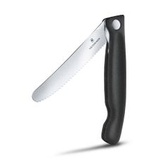 Нож кухонный Victorinox Swiss Classic (6.7833.FB) стальной столовый лезв.110мм серрейт. заточка черн (1406332)