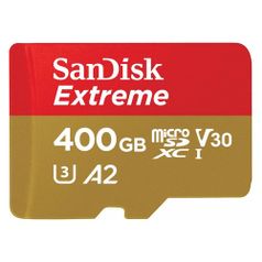 Карта памяти microSDXC UHS-I U3 Sandisk Extreme 400 ГБ, 160 МБ/с, Class 10, SDSQXA1-400G-GN6MA, 1 шт., переходник SD (1083700)