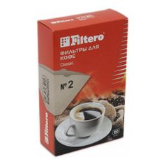 Фильтры для кофе FILTERO №2, для кофеварок капельного типа, бумажные, 80 шт, коричневый [№2/80] (949903)