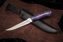 Нож из стали Х12МФ «Щука», рукоять: Притин дюраль, стабилизированная карельская береза (9102)