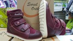 Сурсил-Орто (лечебная антивальгусная обувь) Ботинки Сапоги на байке высокие берцы демисезон 23-226 Бордовый  (5127)