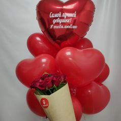 Шары сердечки и розы, подарочный набор для любимой (296559877)