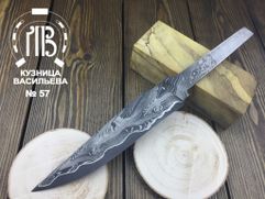 Клинок ручной ковки № 57 из ламинированной дамаской стали для изготовления ножа