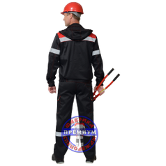 Костюм "АРТ. 10279а": куртка кор., п/комб. черный с красным с СОП тк.CROWN-230