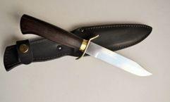 Нож Разведчика 12 из 95Х18,  рукоять из дерева граб с латунью (2251994823)