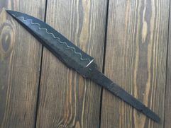 Клинок ручной ковки № 112 из ламинированной дамаской стали для изготовления ножа