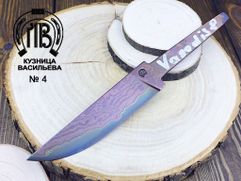 Клинок ручной ковки № 4 из ламинированной дамаской стали для изготовления ножа