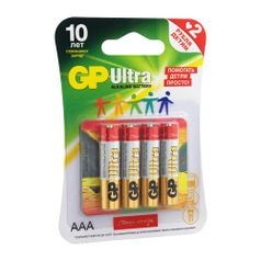 AAA Батарейка GP Ultra Alkaline 24AUGLNEW LR03, 4 шт. (1217649)