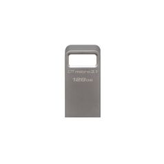 Флешка USB Kingston DataTraveler Micro 3.1 128ГБ, USB3.1, серебристый [dtmc3/128gb] (1079966)