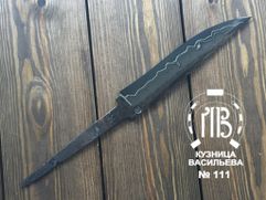 Клинок ручной ковки № 111 из ламинированной дамаской стали для изготовления ножа
