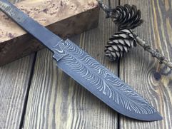 Клинок ручной ковки № 87 из мозаичной дамаской стали для изготовления ножа