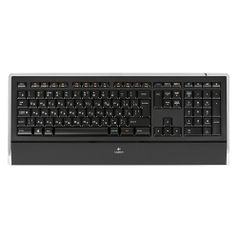 Клавиатура LOGITECH Illuminated Keyboard K740, USB, c подставкой для запястий, черный [920-005695] (799323)