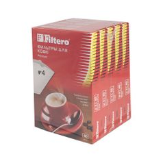 Фильтры для кофе Filtero Premium №4, для кофеварок, бумажные, 1х4, 200 шт, белый [5/200] (385773)