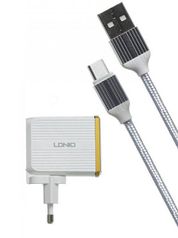 Зарядное устройство Ldnio A2502Q 2xUSB + Type-C QC 3.0 30W White LD_B4361 (779083)
