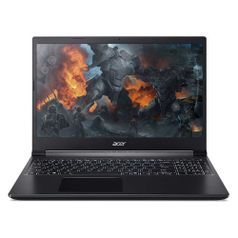 Ноутбук Acer Aspire 7 A715-75G-76UA, 15.6", IPS, Intel Core i7 9750H 2.6ГГц, 8ГБ, 256ГБ SSD, NVIDIA GeForce GTX 1650 Ti - 4096 Мб, Windows 10, NH.Q88ER.008, черный (1217402)