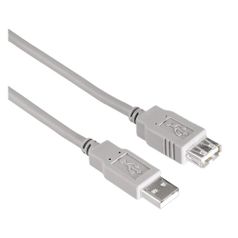 Кабель HAMA 00134296, USB A(m), USB A(f), 1.8м, серый (1026476)