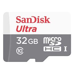Карта памяти microSDHC UHS-I Sandisk Ultra 32 ГБ, 100 МБ/с, Class 10, SDSQUNR-032G-GN3MN, 1 шт. (1445515)