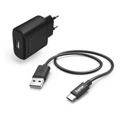 Сетевое зарядное устройство HAMA H-183240, USB, USB type-C, 2.4A, черный (1382387)