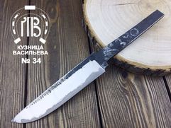 Клинок ручной ковки № 34 из ламинированной дамаской стали для изготовления ножа