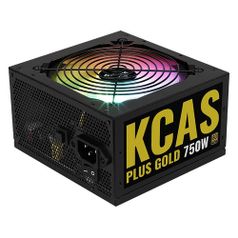 Блок питания Aerocool KCAS PLUS GOLD 750W RGB, 750Вт, 120мм, черный, retail [acpg-kp75fec.11] (1440795)