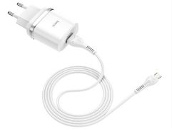 Зарядное устройство Hoco C12Q Smart 1xUSB 3A 18W QC3.0 / QC2.0 + кабель MicroUSB White (815515)