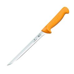 Нож кухонный Victorinox Swibo (5.8450.20) стальной филейный для рыбы лезв.200мм прямая заточка желты (1424137)