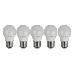 Упаковка ламп LED Эра E27, шар, 6Вт, 2700К, белый теплый, ECO LED P45-6W-840-E27, 5 шт. [б0020630] (1419600)
