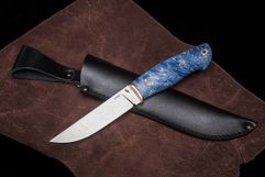 Нож из стали S390 «Куница», рукоять: Притин макумэ, кап клена (9638)