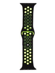 Аксессуар Ремешок Evolution для Apple Watch 42/44mm Sport+ Silicone Black-Fluorescent Green AW44-SP01 (840761)