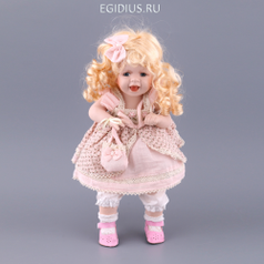 Фарфоровая кукла с мягконабивным туловищем высота=31 см (7791)