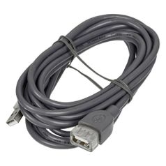 Кабель-удлинитель USB2.0 HAMA H-45040, USB A(m) - USB A(f), 3м, серый [00045040] (824015)