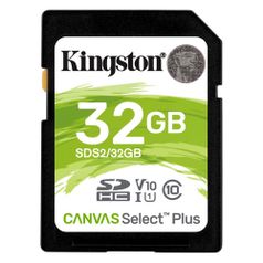 Карта памяти SDHC UHS-I Kingston Canvas Select Plus 32 ГБ, 100X, Class 10, SDS2/32GB, 1 шт. (1217119)