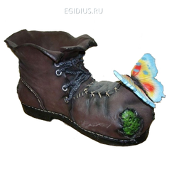 Кашпо декоративное Ботинок великана с бабочкой L43W26H25 см (25402)