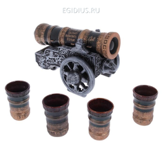 Набор для водки и коньяка Штоф с рюмками "Царь-пушка" бронза, 6 предметов, 0,7 л (50914)