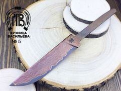 Клинок ручной ковки № 5 из ламинированной дамаской стали для изготовления ножа