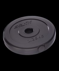 Блины для штанги и гантелей STARFIT Диск пластиковый BB-203, d=26 мм, черный, 1,25 кг (4952997)