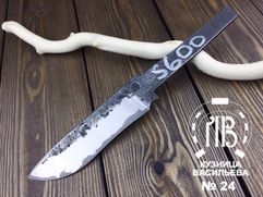Клинок ручной ковки № 24 из ламинированной дамаской стали для изготовления ножа
